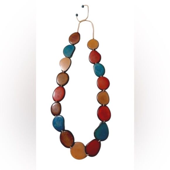 Jewelry - VINTAGE Handmade Tagua Nut Jewelry, Statement Bib, Summer Necklace, LIKE NEW